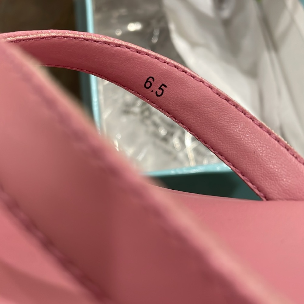 NIB pink Flatforms flip flop platform-sandals 2” beach pool slides toe loop ring - Picture 9 of 16
